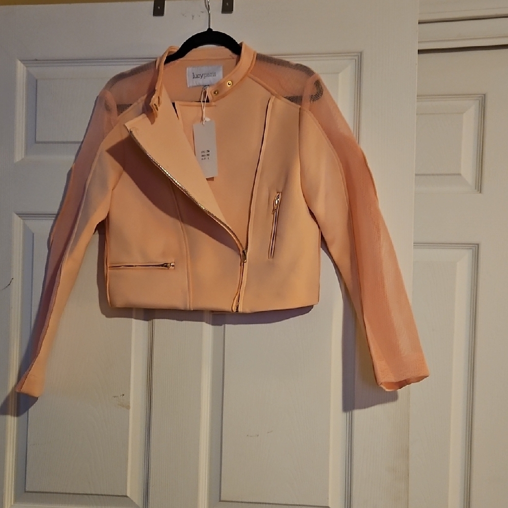 Lucy Paris Pink Blazer Asymmetrical Cropped Design